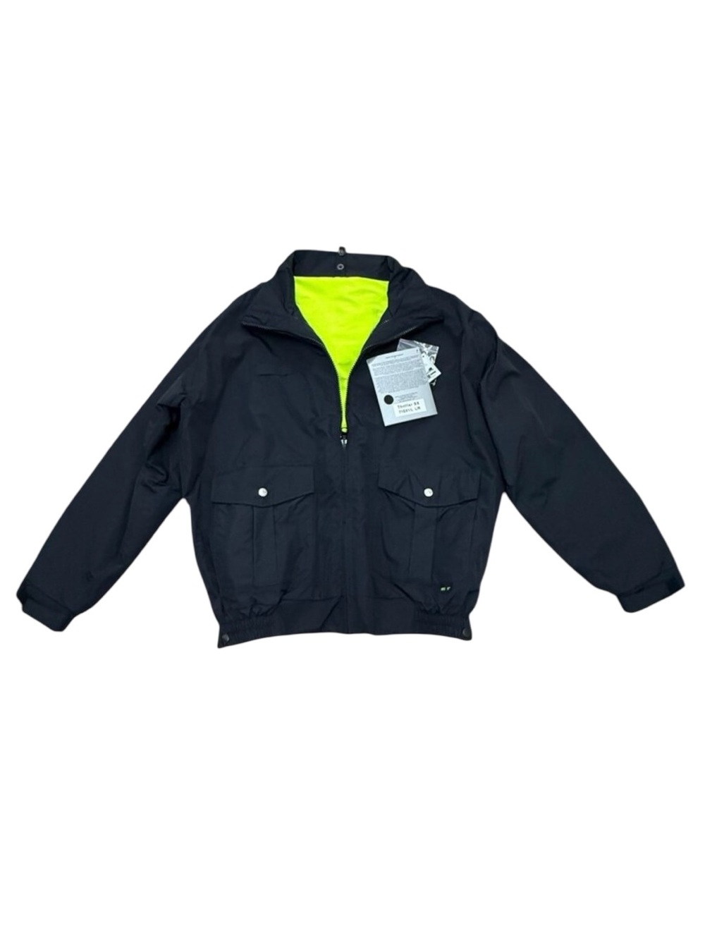 Men’s Gerber jacket zip up black reversible visibility l/s y2k